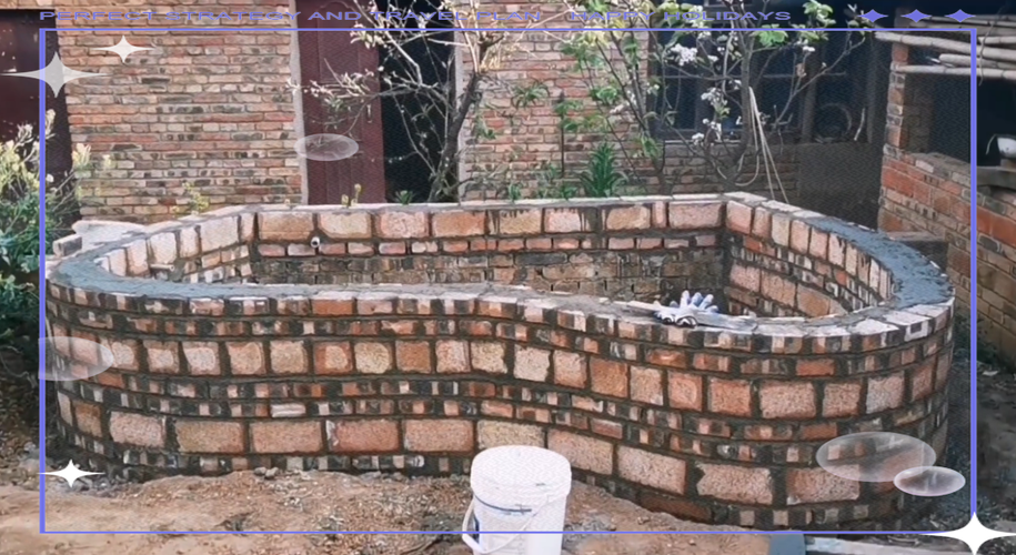 农村庭院自制鱼池（自家生态鱼池植物微生物共养免过滤）