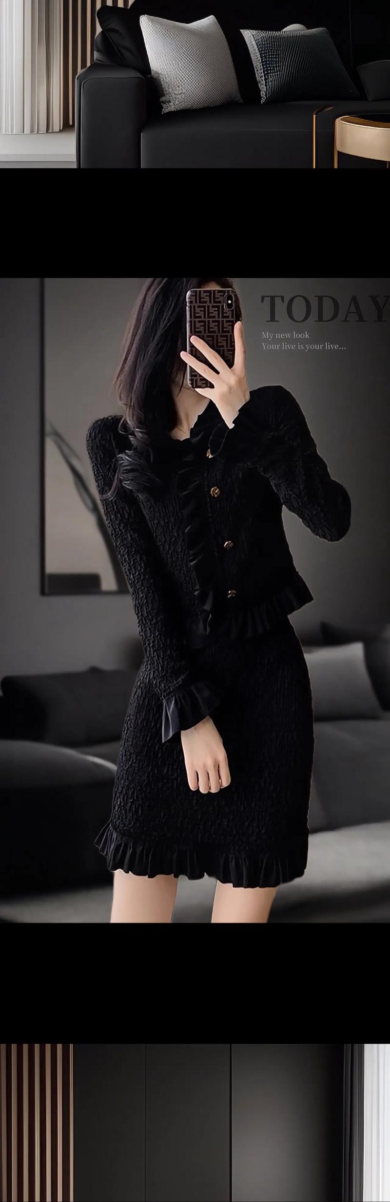 黑色包臀裙搭配上衣图片（黑色包臀裙日常到正式场合穿搭要点）