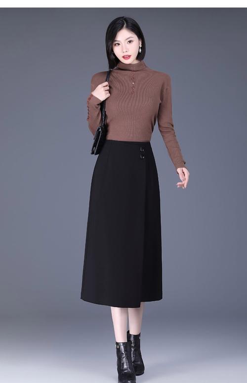半身裙什么款式不显胖（伞裙高腰A字裙，硬挺面料配同色上衣）