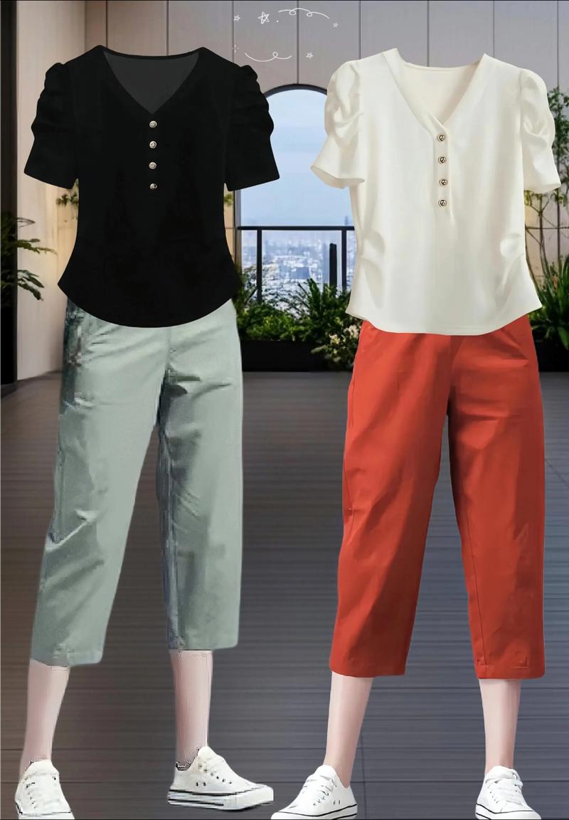 七分裤配什么上衣好看（高腰显瘦+材质与色彩搭配要点）