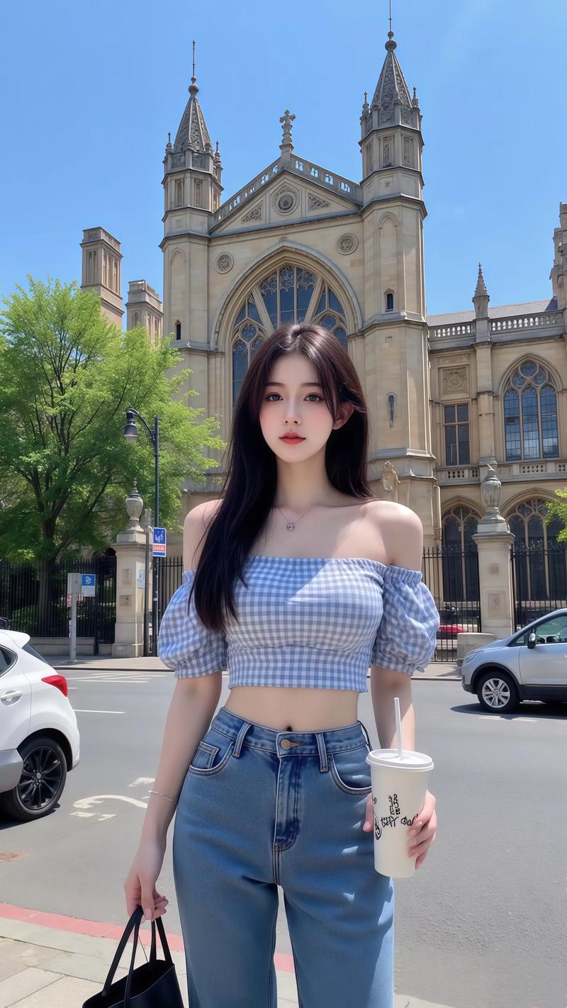 露脐装搭配图片学生（高腰显身材）