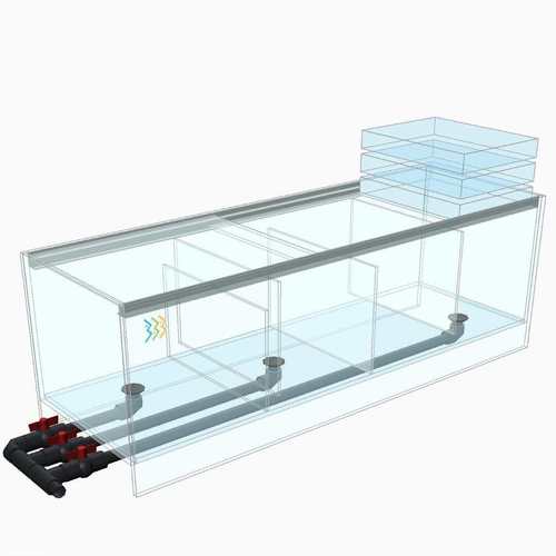 鱼缸下过滤器安装图(缸底管设计透明观察与免打孔分区过滤)