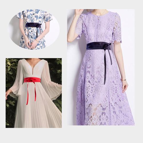 40种裙子腰带款式图片（腰带提腰线，长裙显腿长）