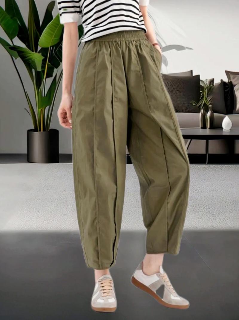 松紧腰休闲裤适合什么人穿（弹性腰头休闲裤，日常通勤居家旅行友好孕期中老年）