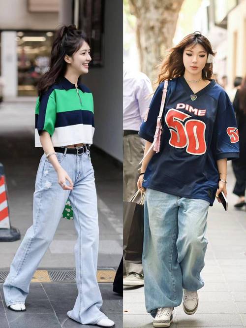 女士穿运动鞋配什么裤子好看（运动鞋裤装搭配指南直筒牛仔裤厚底鞋显腿长）