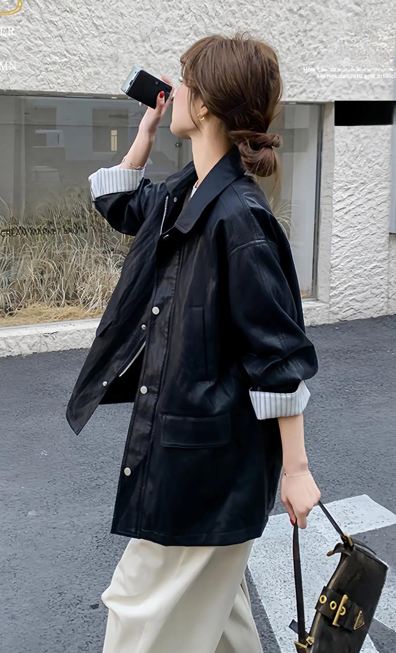 黑色皮衣搭配图片女（黑色皮衣与裙装穿搭法，通勤到约会都好看）