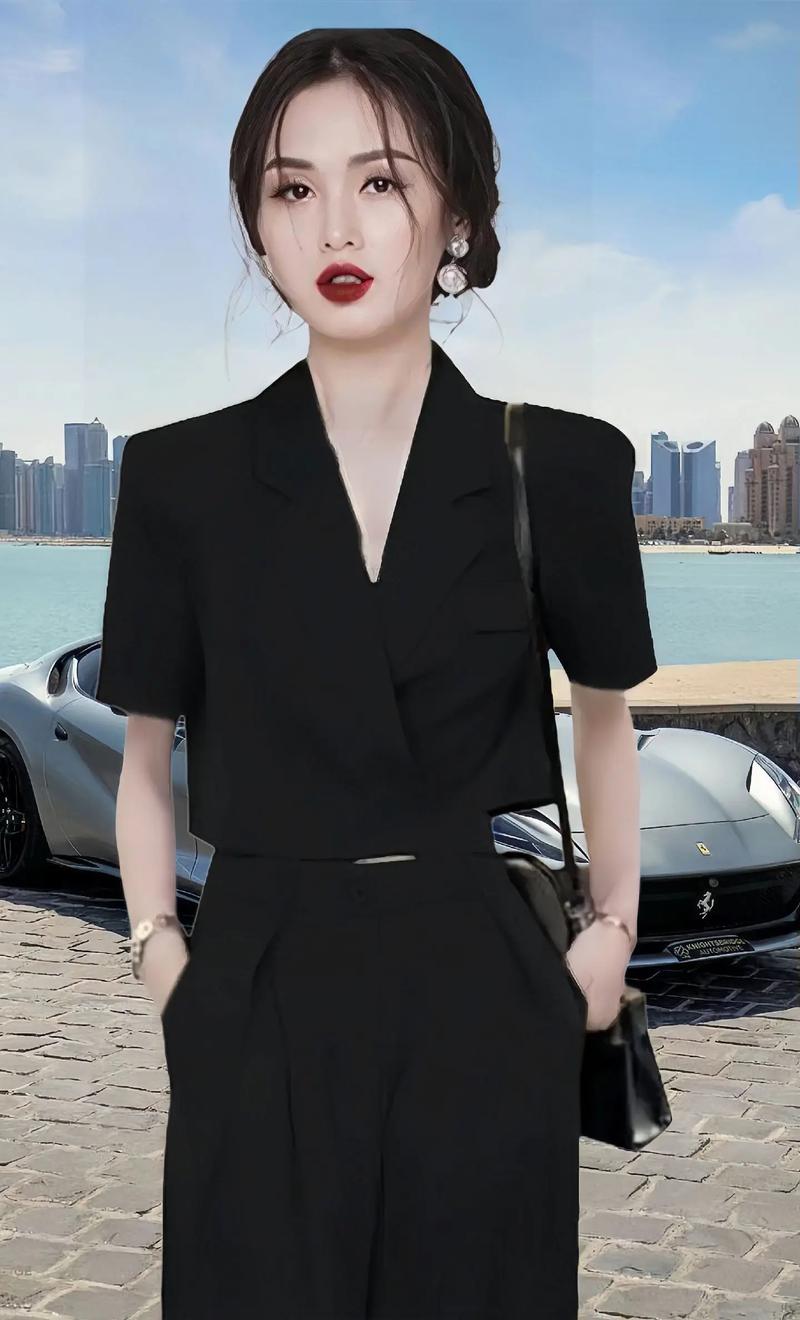 黑色西装裤搭配黑色上衣好看吗(黑色西装裤同色搭配靠材质与剪裁打造层次感)