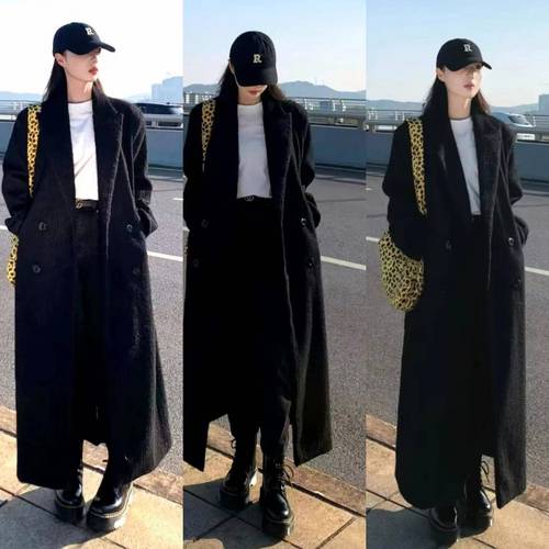 黑色大衣搭配迷彩裤图(直筒微阔腿混搭秘籍)