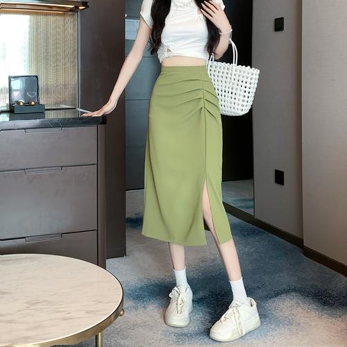 中长款包臀裙搭配图片（合身不挤压，场合百搭针织丝绸等面料）