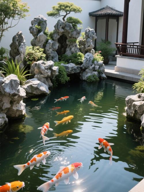 别墅庭院鱼池一般多大（8–15㎡50m³日照冬保与过滤）