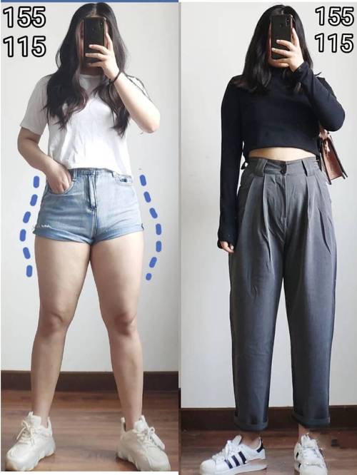 矮肥女生穿衣搭配图片（高腰抬腰露踝上半身聚焦，三种身形藏肉要点）