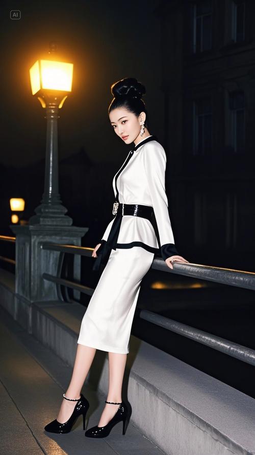 黑色大衣搭配白色裙子（长风衣合身垂感，保暖有质感）