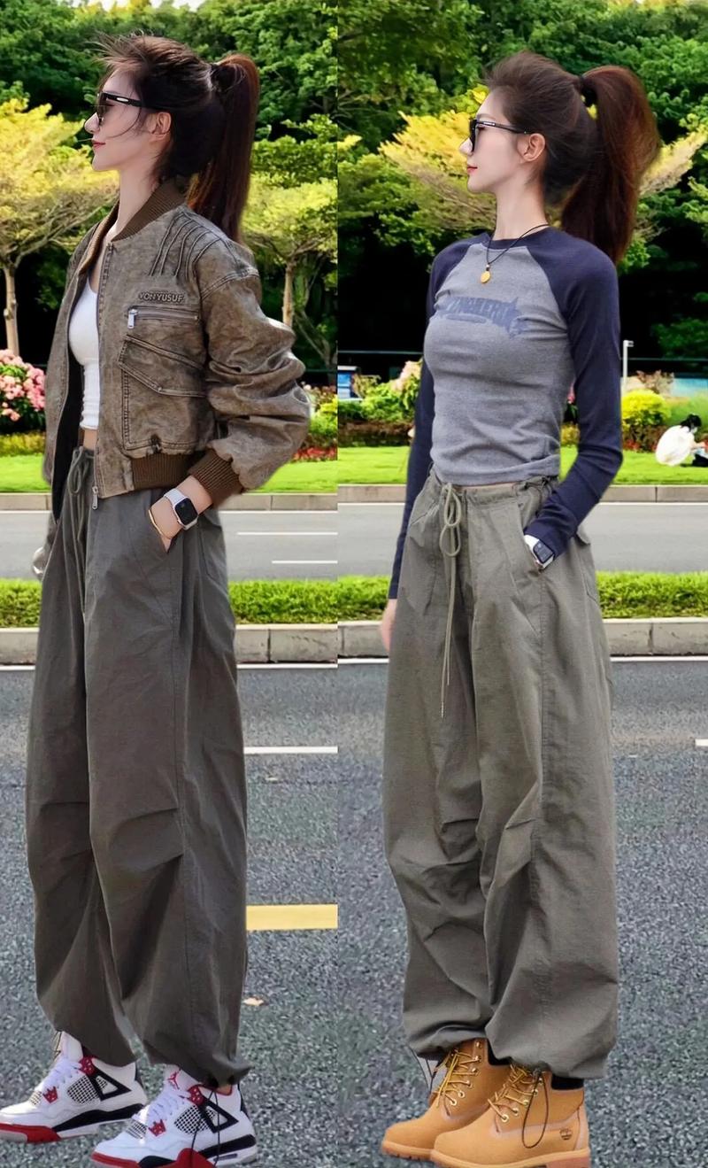 40岁女人穿工装裤怎么搭配（高腰显腰线与场景切换）