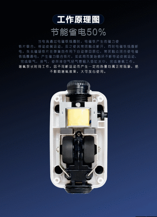 鱼缸增氧泵原理图（小泡溶氧快，避免大泡浪费）