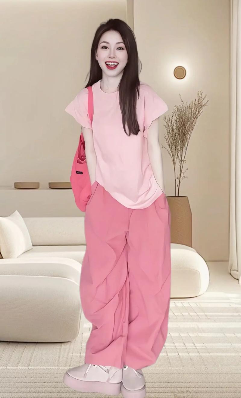 粉色短裤配什么颜色T恤（粉色短裤搭配T恤色系全攻略暖冷平衡场合适用）