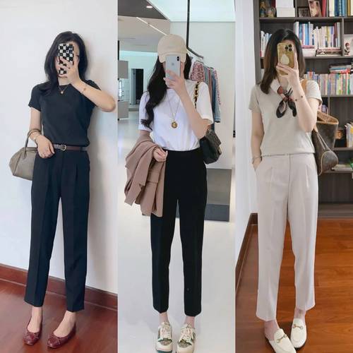 烟管裤最佳搭配t恤图片（烟管裤穿搭指南拉长腿型提升气质的日常搭配）