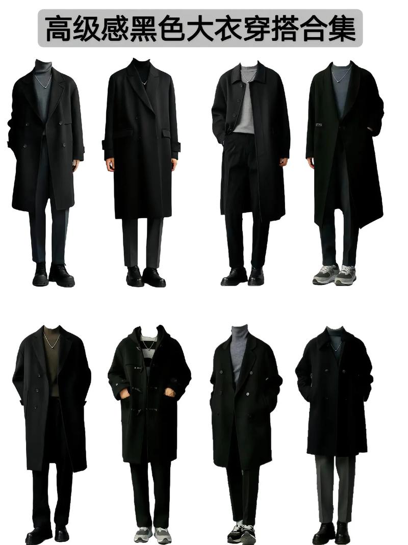 黑色呢大衣搭配图片（冬日黑色呢大衣穿搭材质版型决定气质）