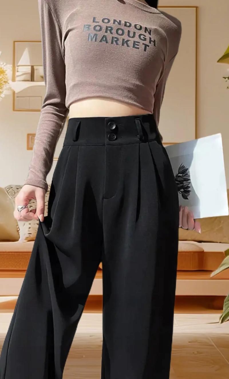 女士黑色西裤穿搭图片(九分直筒阔腿显瘦百搭) 女士黑色西裤穿搭图片(九分直筒阔腿显瘦百搭)