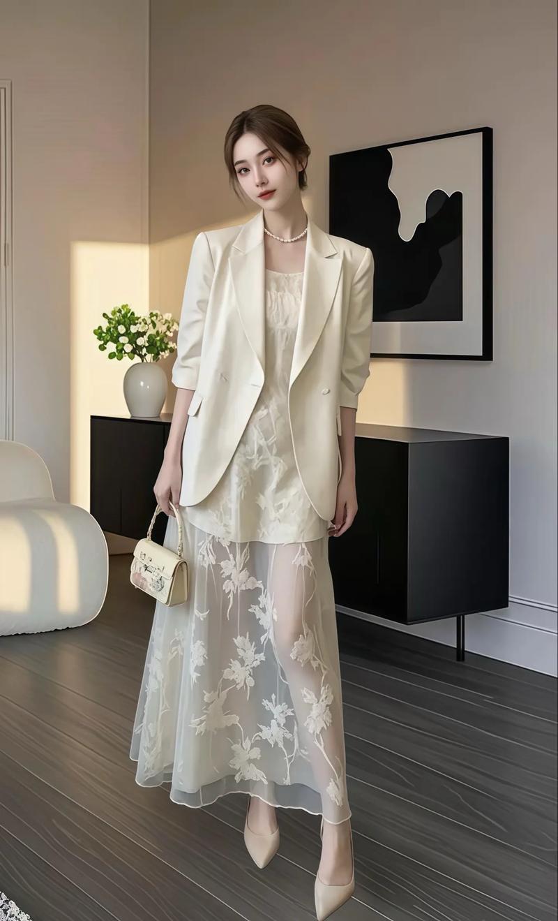 女士米色西装搭配图片(材质细节和场景搭配) 女士米色西装搭配图片(材质细节和场景搭配)