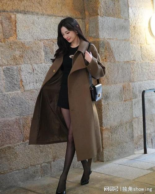 咖色大衣配什么颜色裙子(咖色大衣裙装搭配技巧同色系叠穿对比色点亮冬日)