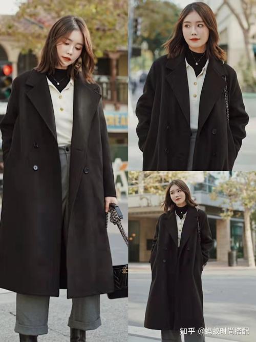 女黑色大衣搭配图片（黑色大衣穿搭全攻略 基底搭配场景卡）