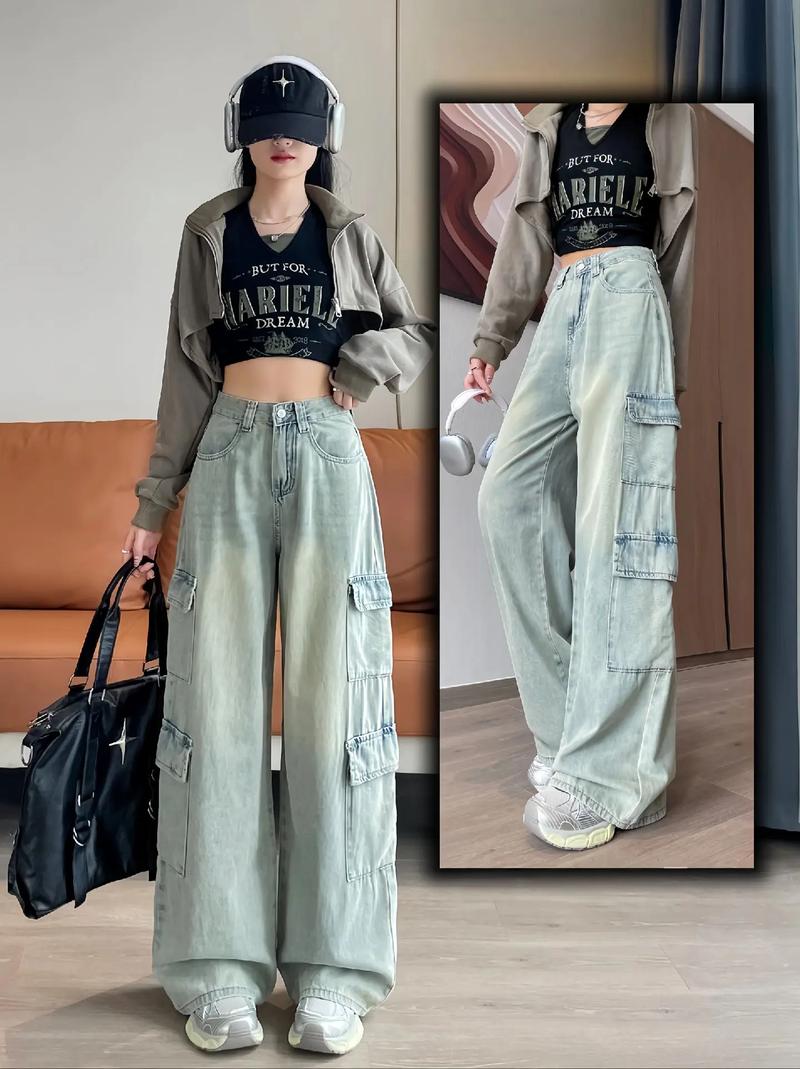 女士工装裤搭配什么上衣(工装裤搭配四类上衣突出腰线休闲到优雅混搭)