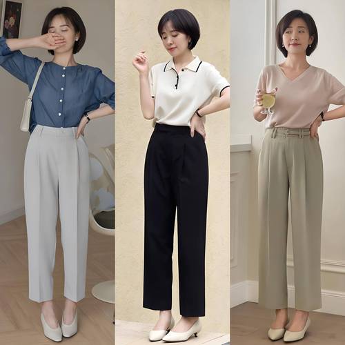 中年女性穿着搭配图(基础款+质感面料,外套阔腿塑造从容气质) 中年女性穿着搭配图(基础款+质感面料,外套阔腿塑造从容气质)