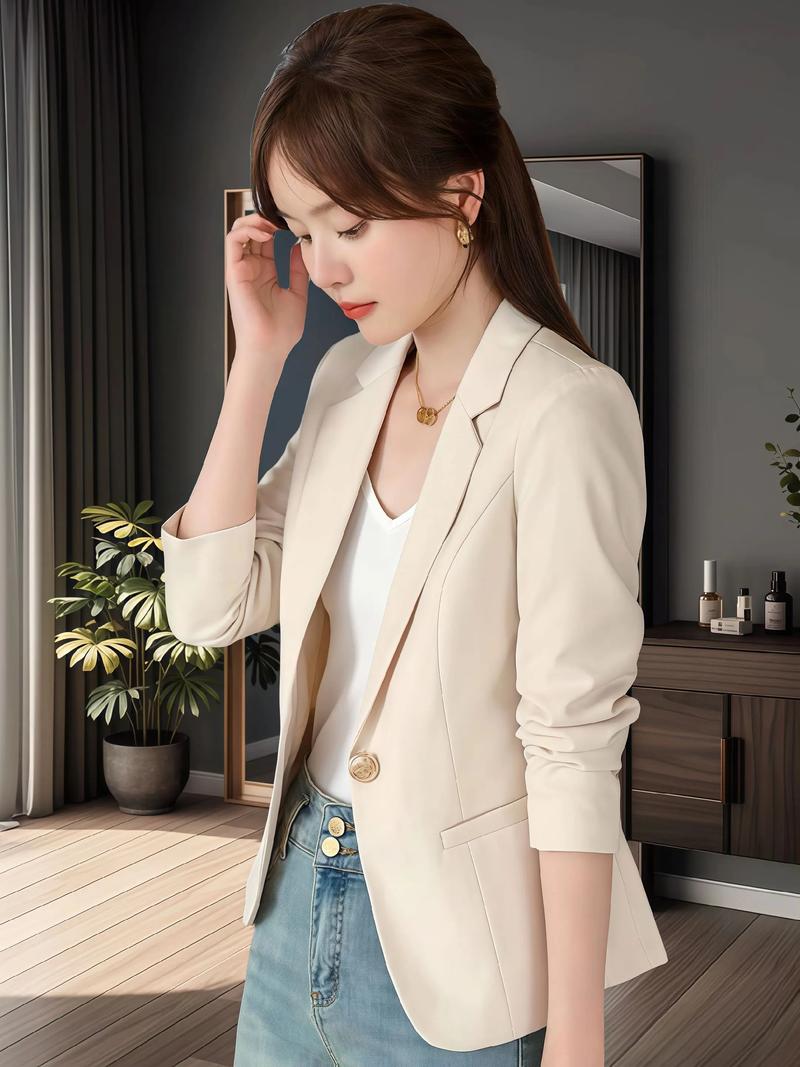 女士米色西装搭配图片(材质细节和场景搭配) 女士米色西装搭配图片(材质细节和场景搭配)