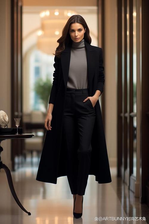 黑色大衣全身搭配图片（黑色大衣搭配指南亮色点缀与质感提升）
