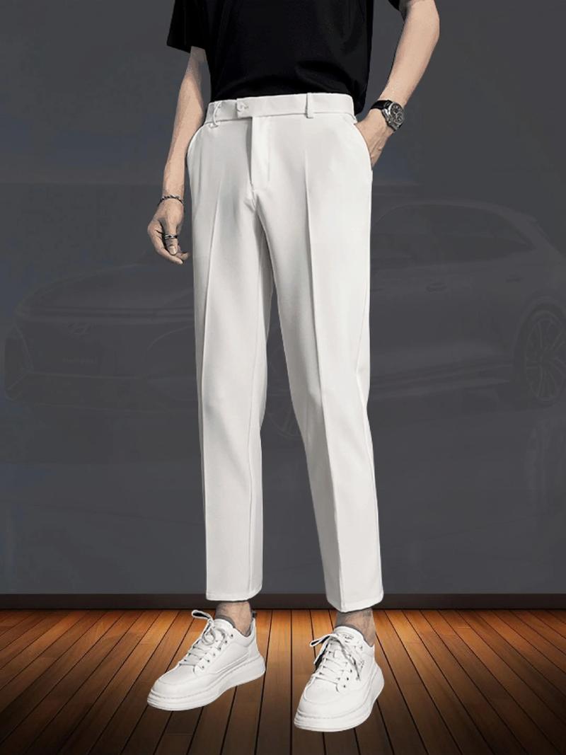 小脚西裤最简单三个搭配（九分西裤穿搭白鞋青春黑高跟职场休闲三种风格）