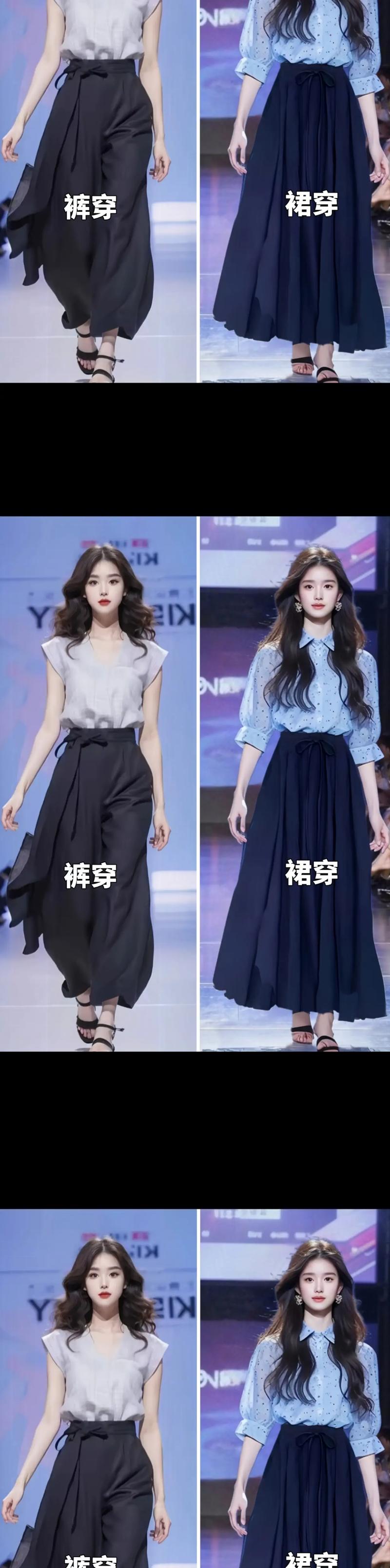 深蓝色半身长裙上衣如何搭配（上衣色系与场合搭配）