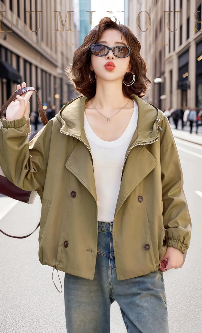 短装风衣外套搭配图片(秋季短风衣穿搭指南显瘦腰线百搭) 短装风衣外套搭配图片(秋季短风衣穿搭指南显瘦腰线百搭)