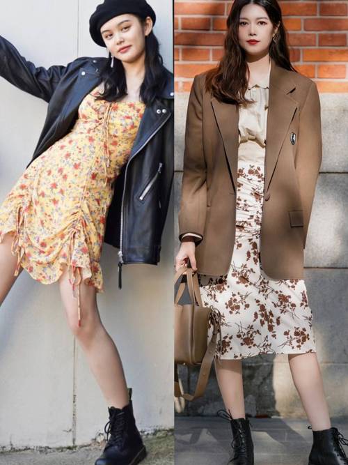 马丁靴搭配裙子图片女（硬朗遇柔美的穿搭指南）