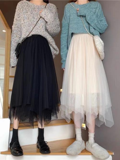 网纱半裙的十种搭配（冬日网纱半裙搭配攻略涵盖打底裤上衣配饰场景）