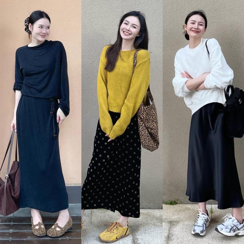 秋天穿衣搭配女装图片（黑基调彩色点睛，韩系廓形更显年轻）