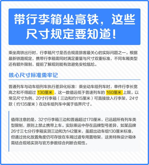 高铁能带24寸行李箱吗（24寸常可带，20寸更省心，超规请托运）